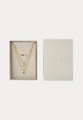 Set de regalo Penina, collar y pendientes de botón, chapado en oro