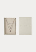 Set de regalo Penina, collar y pendientes de botón, chapado en plata