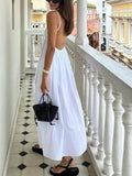 Vestido largo de espalda descubierta estilo vaquera costera
