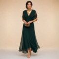 Émilie | Vestido largo de noche drapeado con escote en V