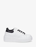 Zapatillas deportivas con plataforma estriada - Blanco/negro