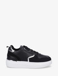 Zapatillas de símil con paneles texturizados y nacarados - Negro