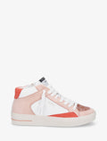 Zapatillas de caña alta con cremallera y detalle de purpurina - Rosa