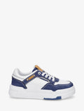Zapatillas de cuero sintético con panel de mezclilla - Azul