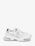 Zapatillas de polipiel y tela con suela chunky - Blanco