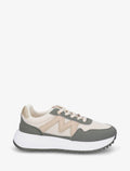 Zapatillas con panel en zigzag y lentejuelas - Caqui