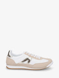 Zapatillas de cuero sintético con lengüeta texturizada - Beige