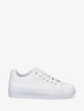 Zapatillas deportivas planas con estampado de cuadros - Blancas