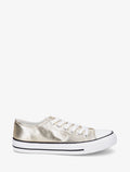 Zapatillas planas nacaradas de imitación - Dorado