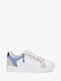 Zapatillas de material sintético con cremallera decorativa - Azul
