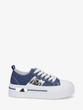 Zapatillas deportivas lisas con plataforma - Azul