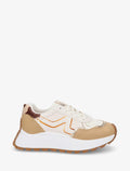 Zapatillas de material sintético con detalle iridiscente y contrafuerte en contraste - Camel