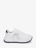 Zapatillas de cuero sintético con detalle estampado de pitón - Blanco