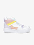 Zapatillas deportivas de caña alta de polipiel - Rosa
